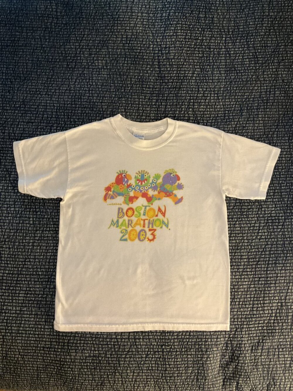 Youth Boston Marathon 2003 S/S T-Shirt, White, Sz L (14-16) RARE!